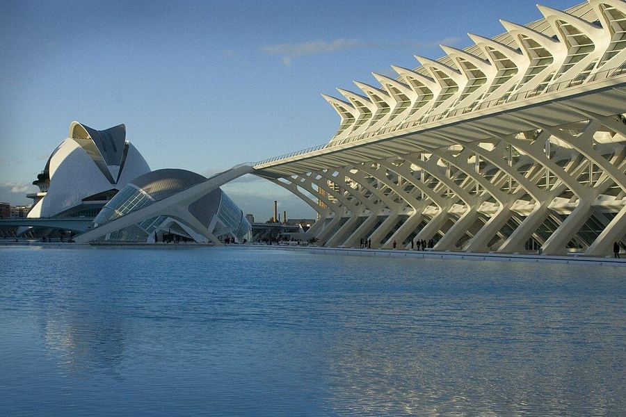 Valencia Art & Science complex at sunset